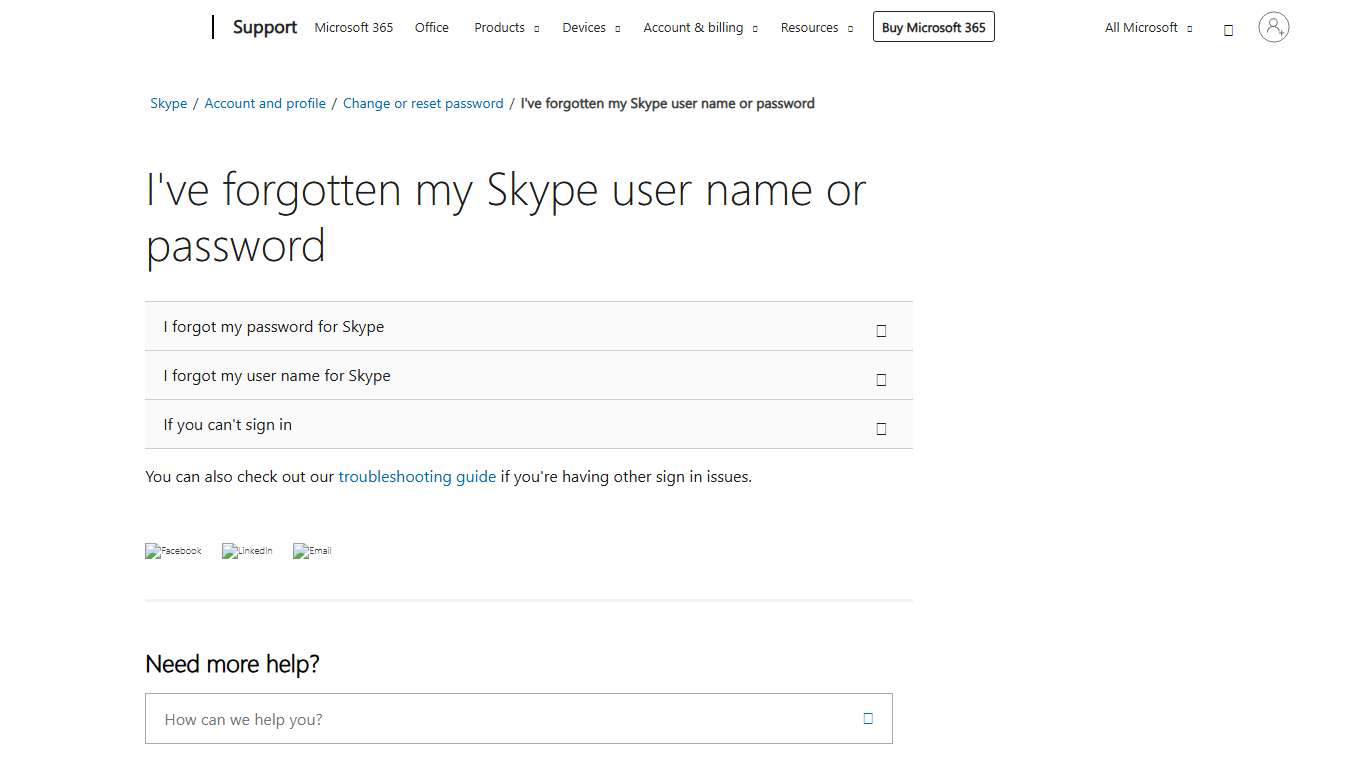 I've forgotten my Skype user name or password - Microsoft Support
